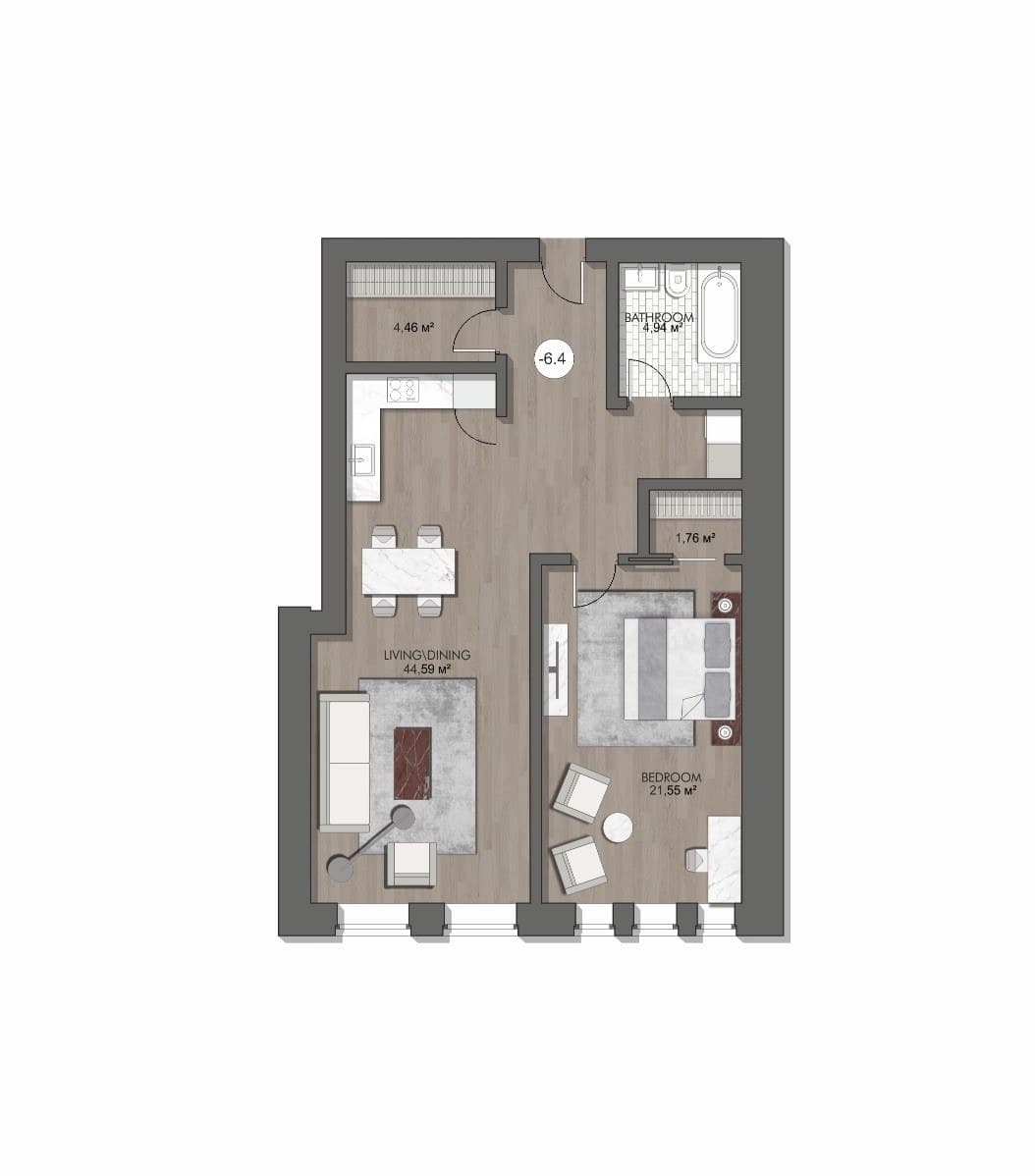 Планировка квартиры -6.4