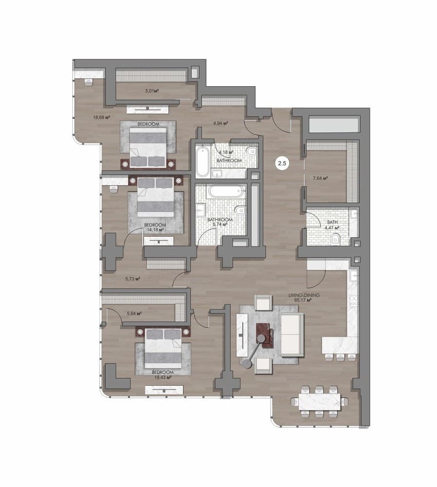 Планировка квартиры 2.5