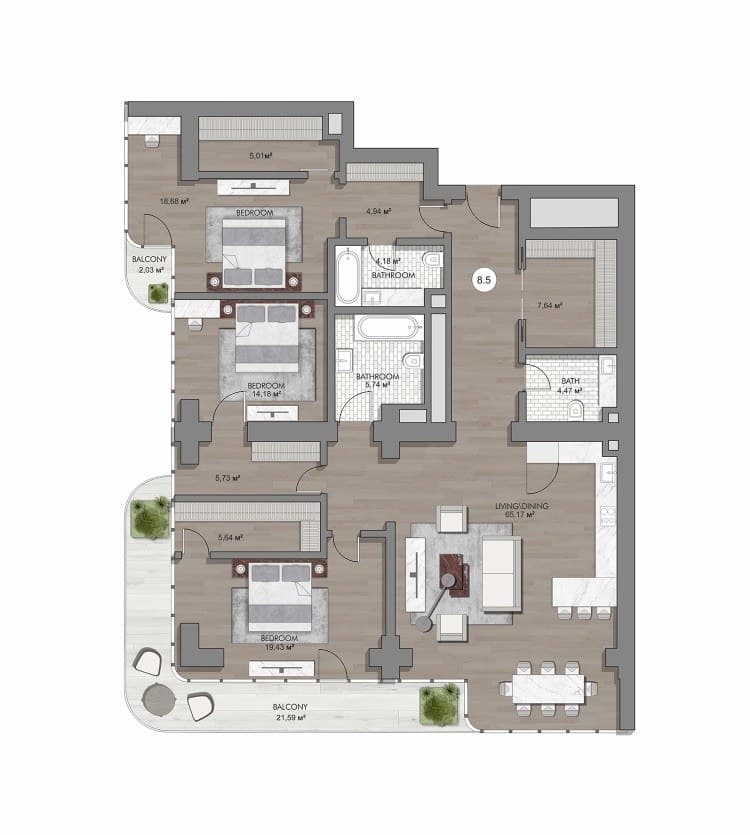 Планировка квартиры 8.5